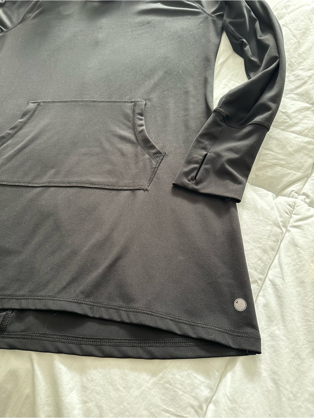 Yogalicious Black Hooded Dress with Kangaroo Pocket size large - Picture 11 of 14